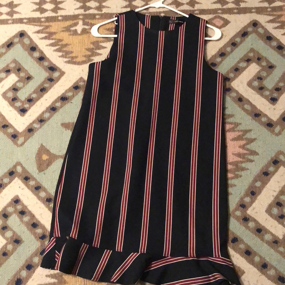 Navy and red stripped dress